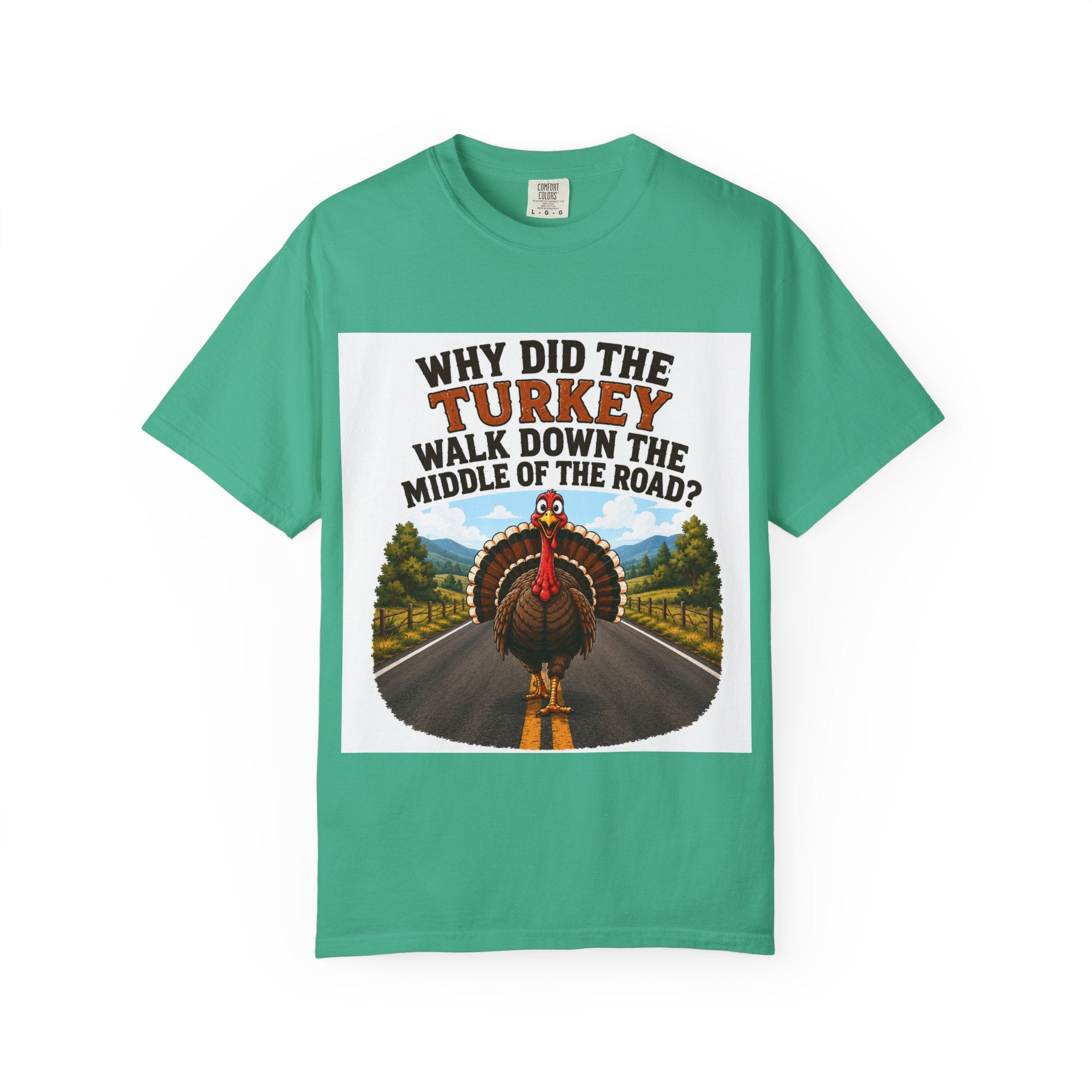 Copy of Pun lovers t-shirt “Why did the Turkey walk down the middle of the road?"
